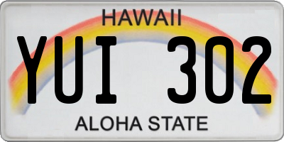 HI license plate YUI302
