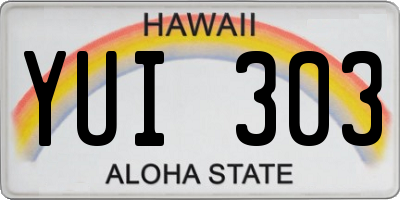 HI license plate YUI303
