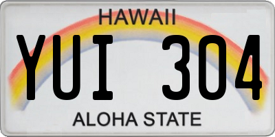 HI license plate YUI304