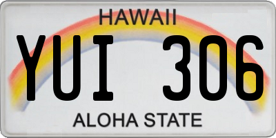 HI license plate YUI306