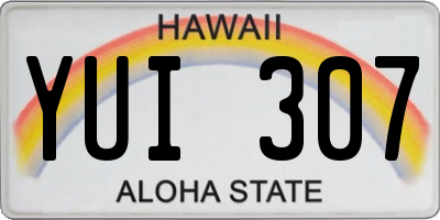 HI license plate YUI307