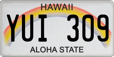 HI license plate YUI309