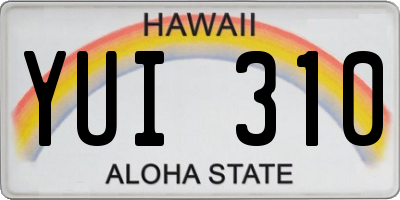 HI license plate YUI310