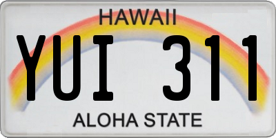 HI license plate YUI311