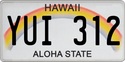HI license plate YUI312