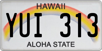 HI license plate YUI313