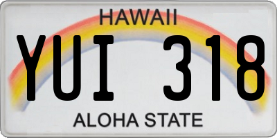 HI license plate YUI318