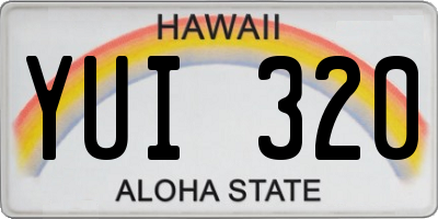 HI license plate YUI320