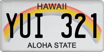HI license plate YUI321