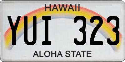 HI license plate YUI323