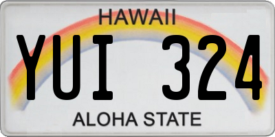 HI license plate YUI324