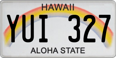 HI license plate YUI327