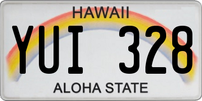 HI license plate YUI328
