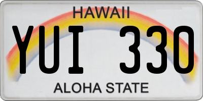 HI license plate YUI330