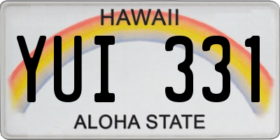 HI license plate YUI331