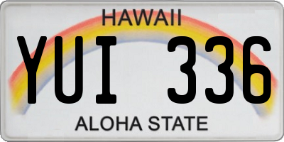 HI license plate YUI336