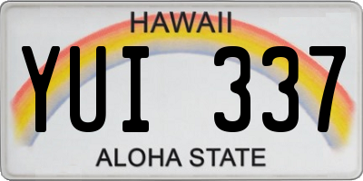HI license plate YUI337