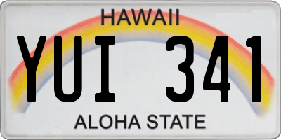 HI license plate YUI341