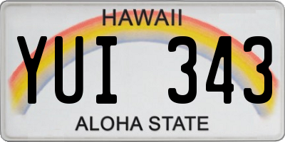 HI license plate YUI343