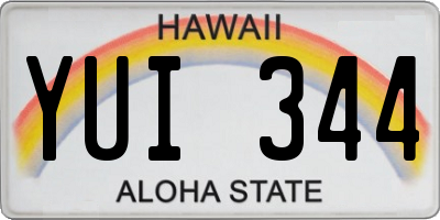 HI license plate YUI344