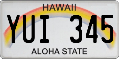 HI license plate YUI345