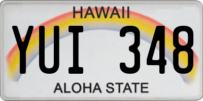 HI license plate YUI348