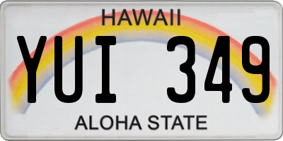 HI license plate YUI349