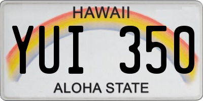 HI license plate YUI350