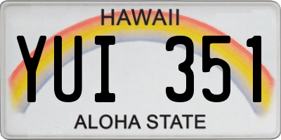 HI license plate YUI351