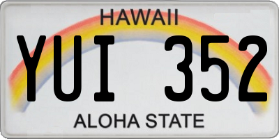HI license plate YUI352