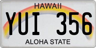 HI license plate YUI356