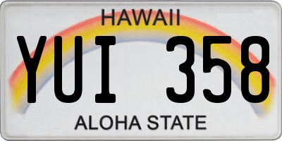 HI license plate YUI358