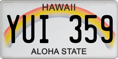 HI license plate YUI359