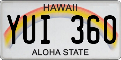 HI license plate YUI360