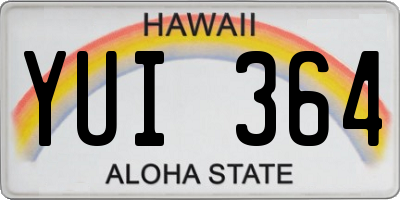 HI license plate YUI364