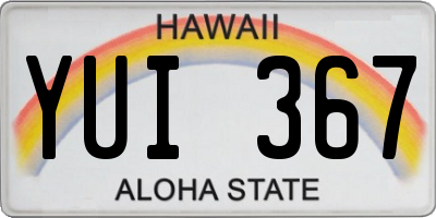 HI license plate YUI367