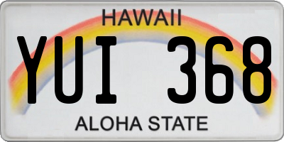 HI license plate YUI368