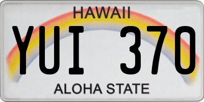 HI license plate YUI370