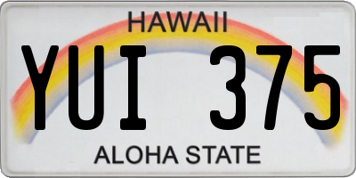HI license plate YUI375