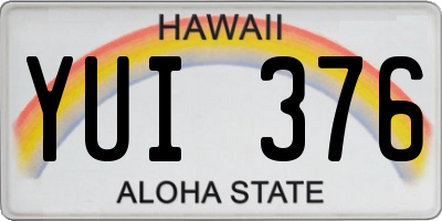 HI license plate YUI376