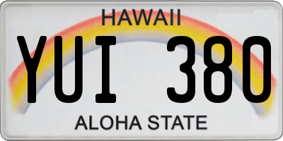HI license plate YUI380