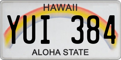 HI license plate YUI384