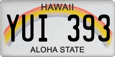 HI license plate YUI393