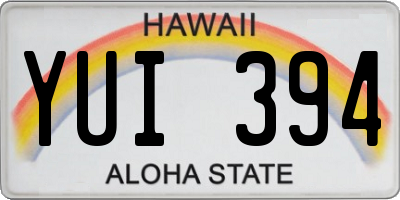 HI license plate YUI394