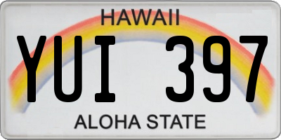 HI license plate YUI397