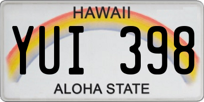 HI license plate YUI398