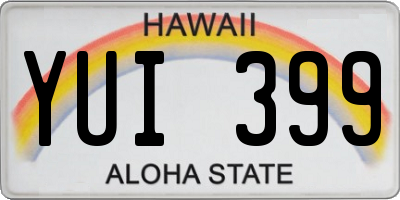 HI license plate YUI399