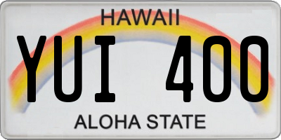 HI license plate YUI400