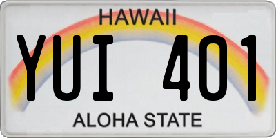 HI license plate YUI401