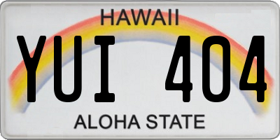 HI license plate YUI404